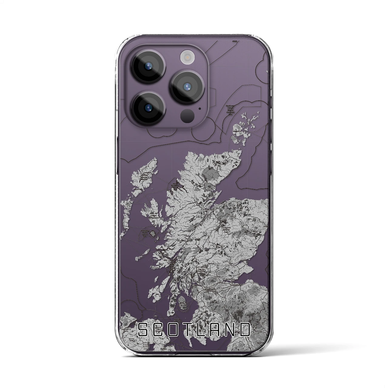 【スコットランド（イギリス）】地図柄iPhoneケース（クリアタイプ）