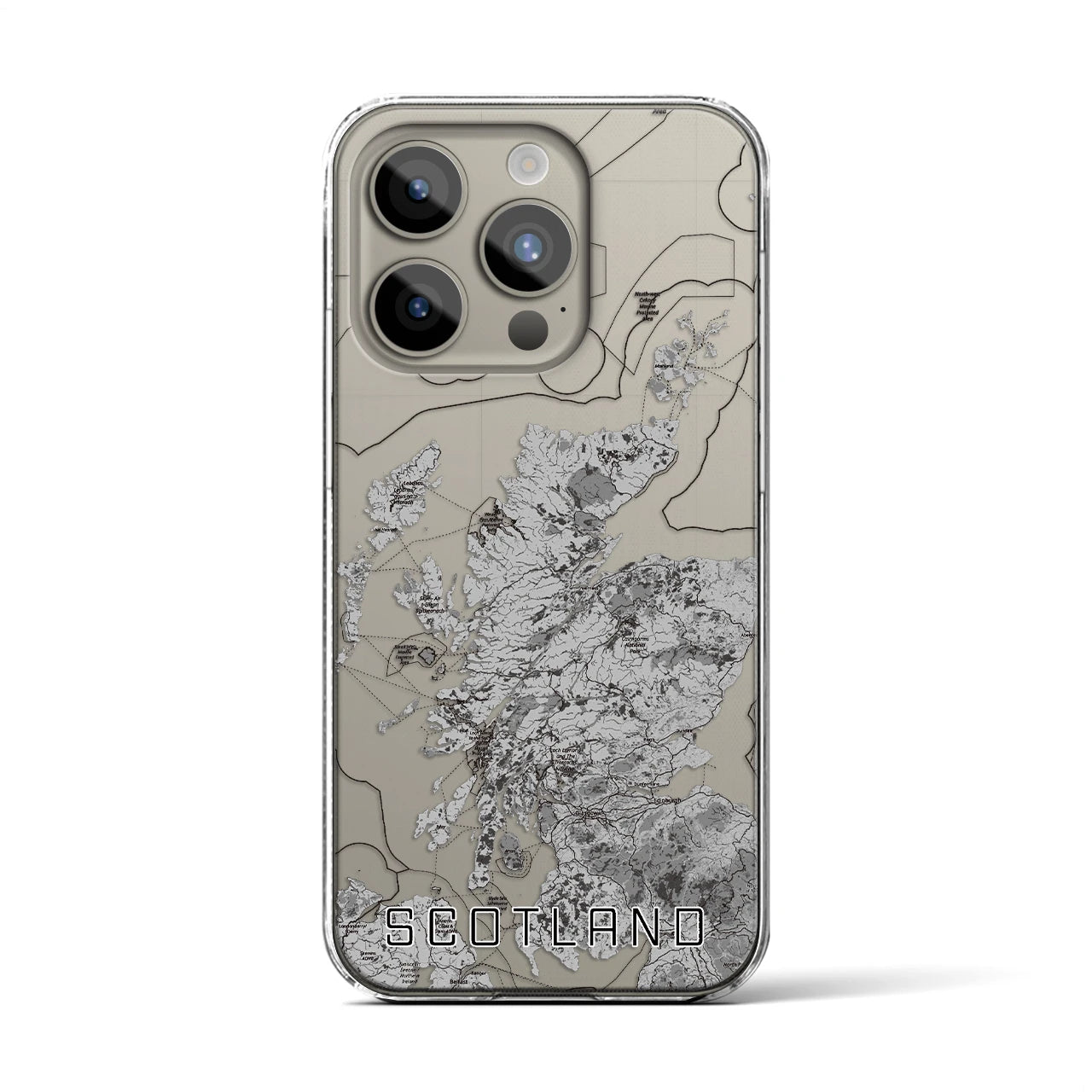 【スコットランド（イギリス）】地図柄iPhoneケース（クリアタイプ）