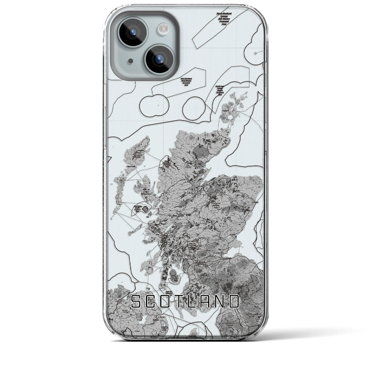 【スコットランド（イギリス）】地図柄iPhoneケース（クリアタイプ）