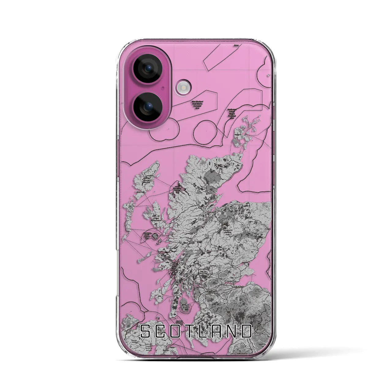 【スコットランド（イギリス）】地図柄iPhoneケース（クリアタイプ）