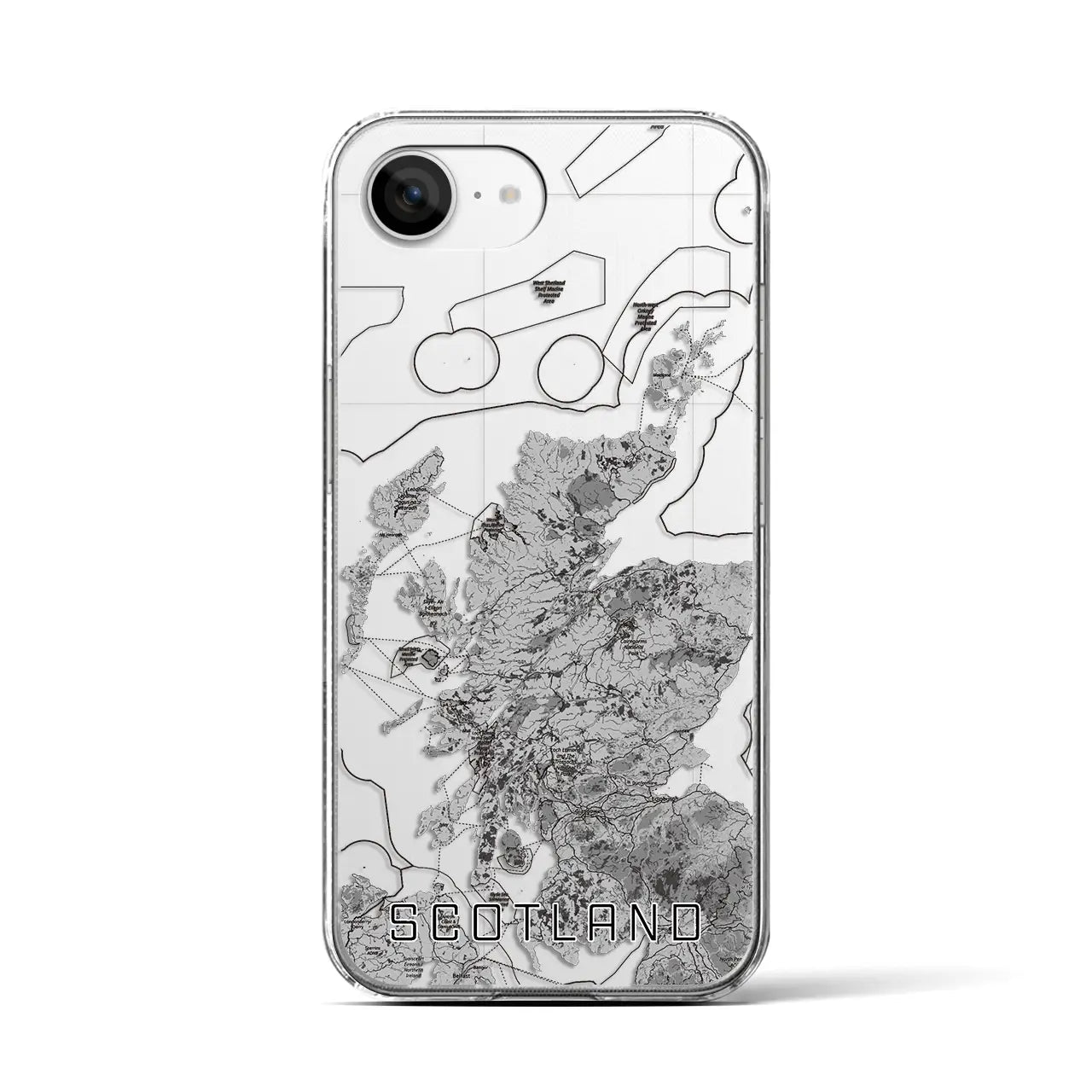 【スコットランド（イギリス）】地図柄iPhoneケース（クリアタイプ）