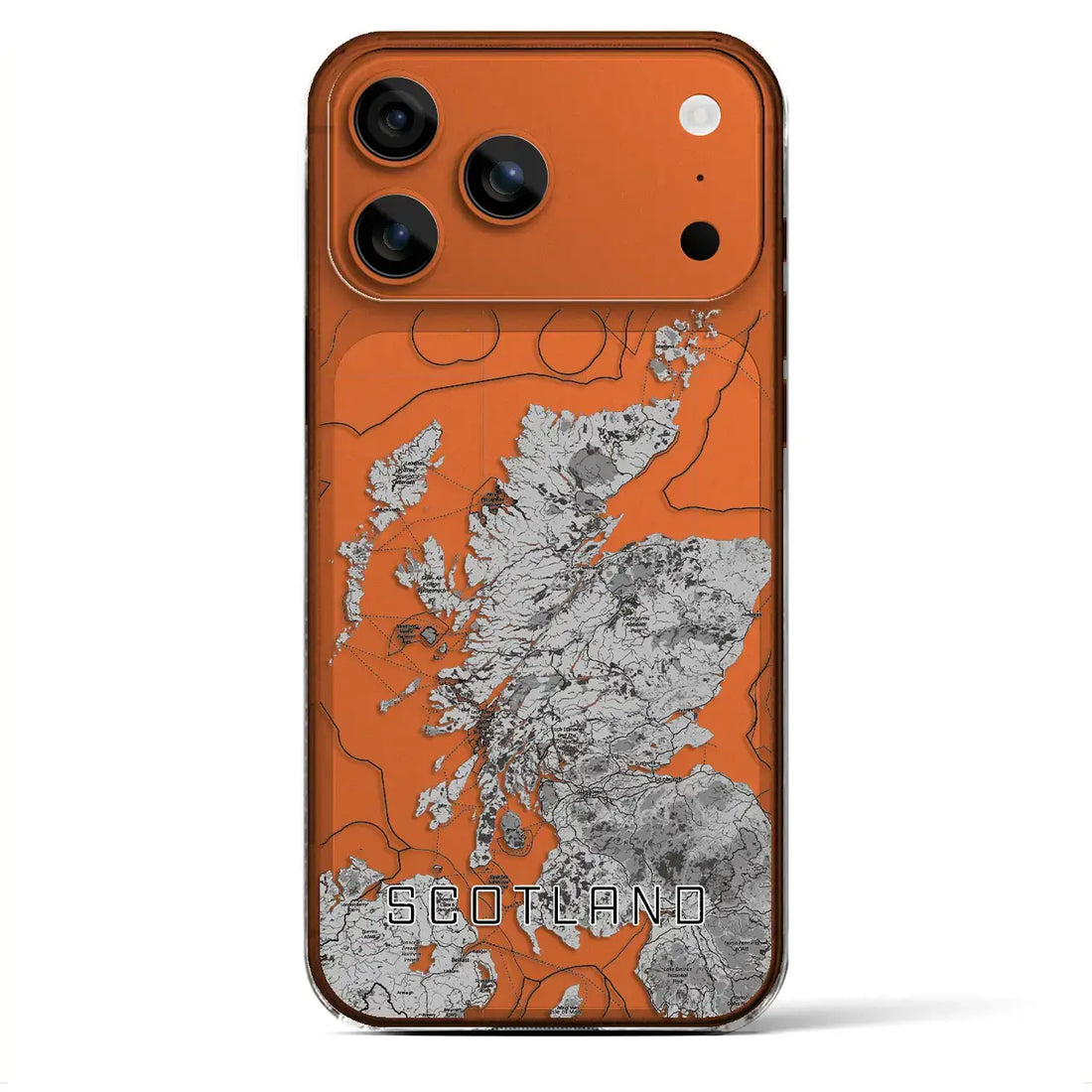 【スコットランド（イギリス）】地図柄iPhoneケース（クリアタイプ）