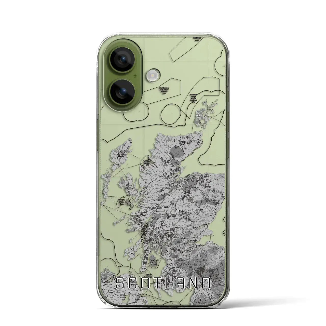 【スコットランド（イギリス）】地図柄iPhoneケース（クリアタイプ）