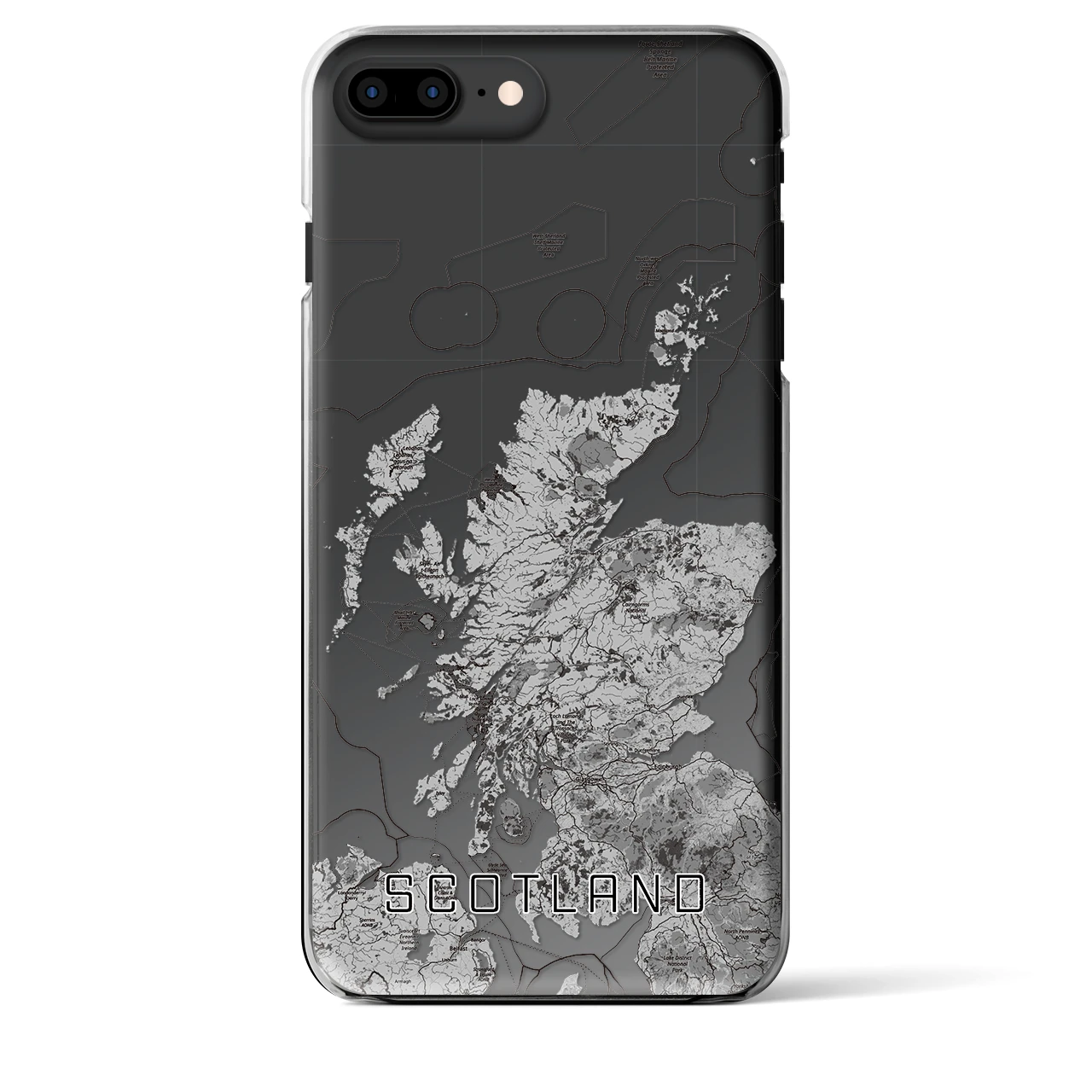 【スコットランド（イギリス）】地図柄iPhoneケース（クリアタイプ）