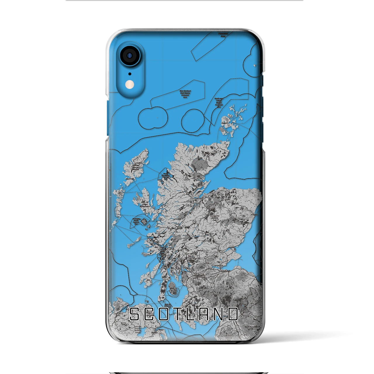 【スコットランド（イギリス）】地図柄iPhoneケース（クリアタイプ）