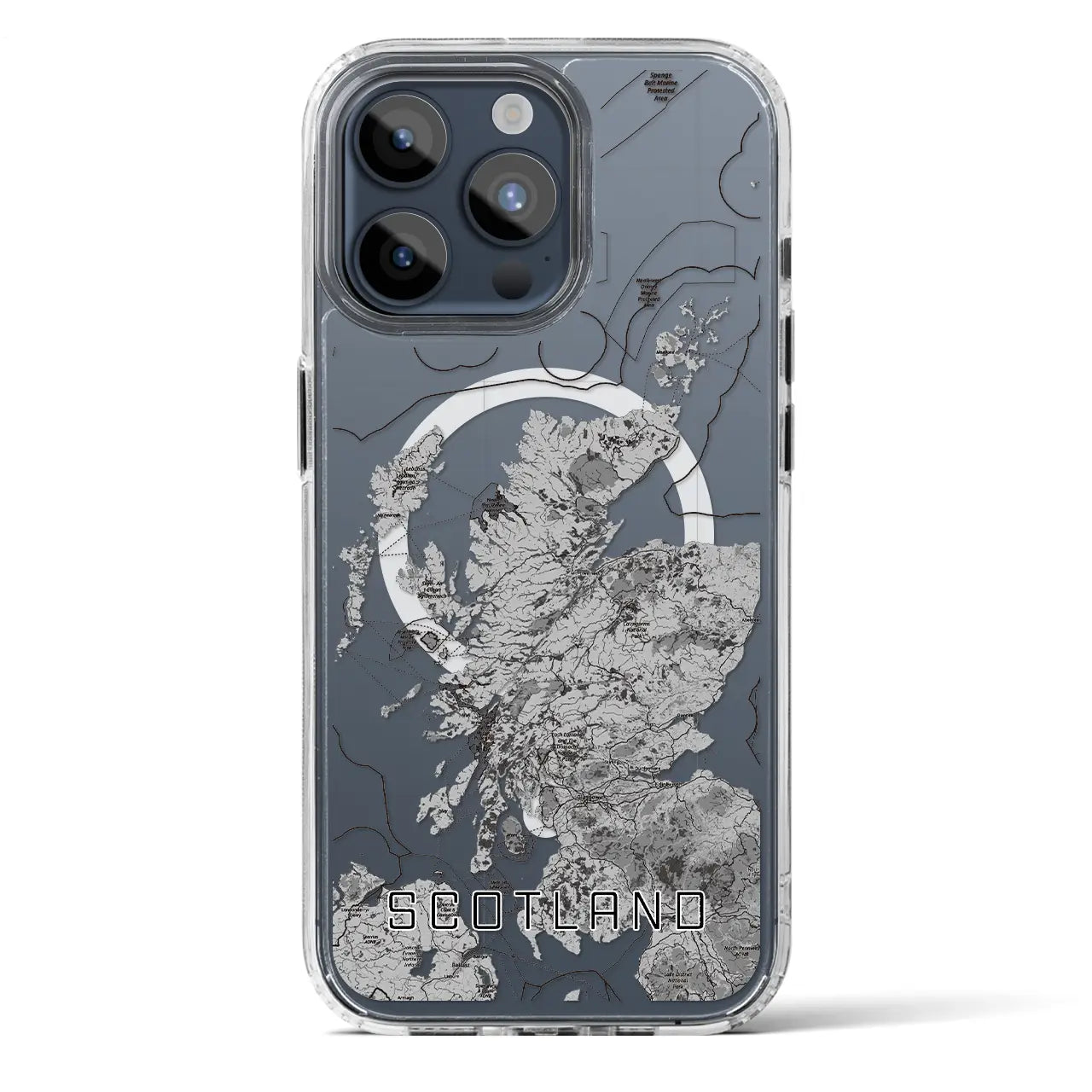 【スコットランド（イギリス）】地図柄iPhoneケース（MagSafeタイプ）