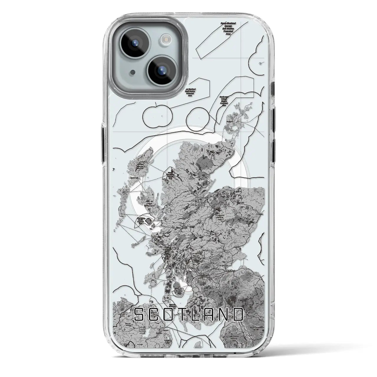 【スコットランド（イギリス）】地図柄iPhoneケース（MagSafeタイプ）
