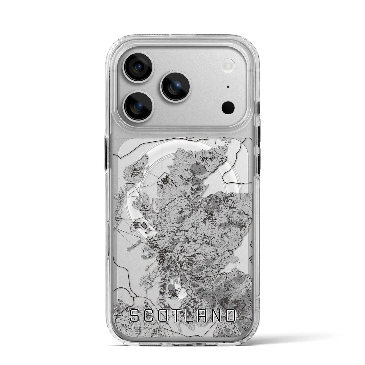 【スコットランド（イギリス）】地図柄iPhoneケース（MagSafeタイプ）