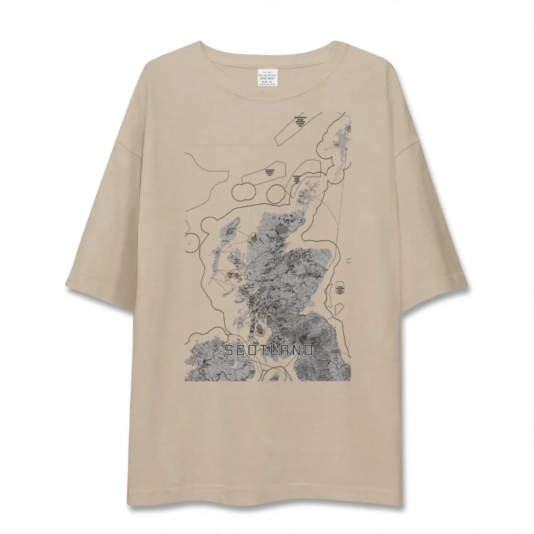 【スコットランド(イギリス)】地図柄ビッグシルエットTシャツ
