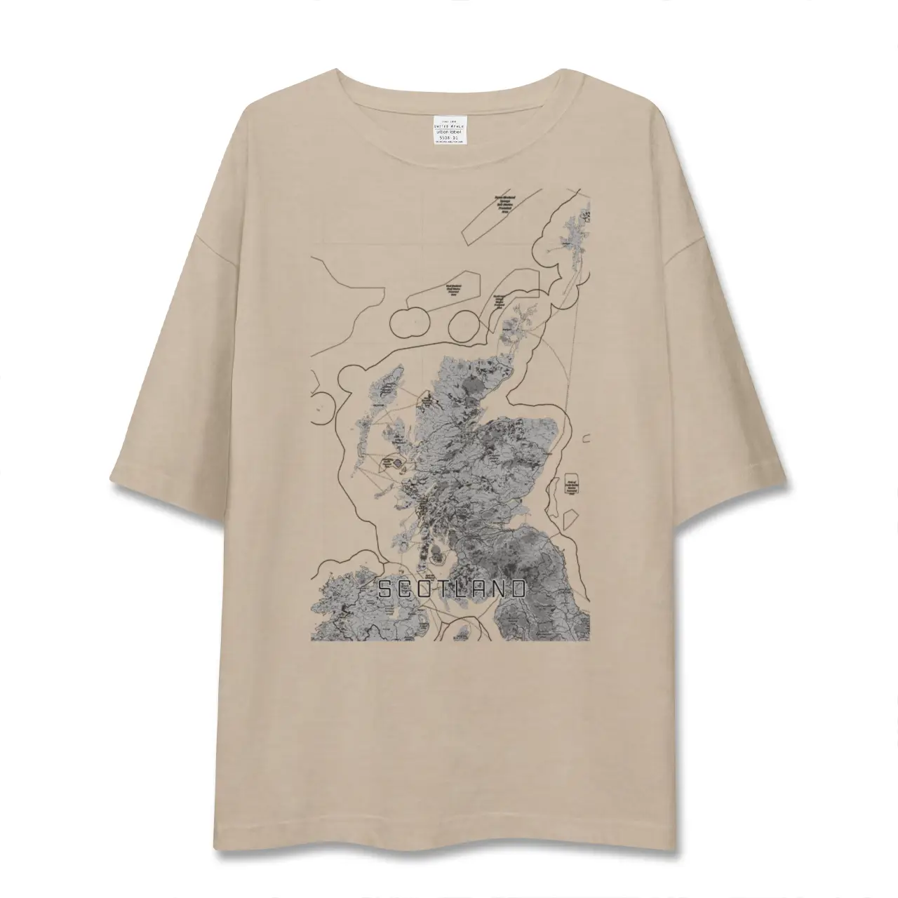 【スコットランド（イギリス）】地図柄ビッグシルエットTシャツ