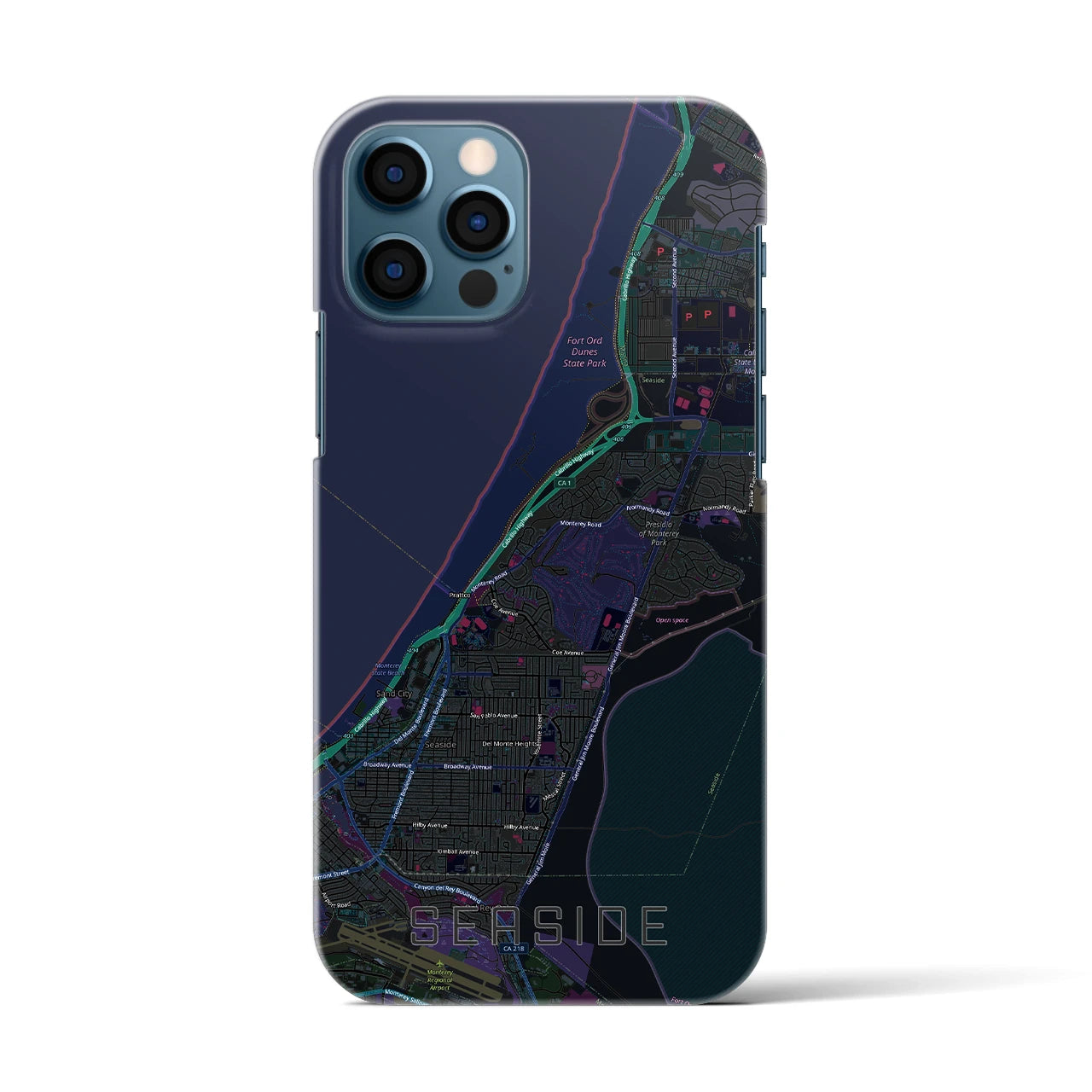 【シーサイド（アメリカ）】地図柄iPhoneケース（バックカバータイプ）