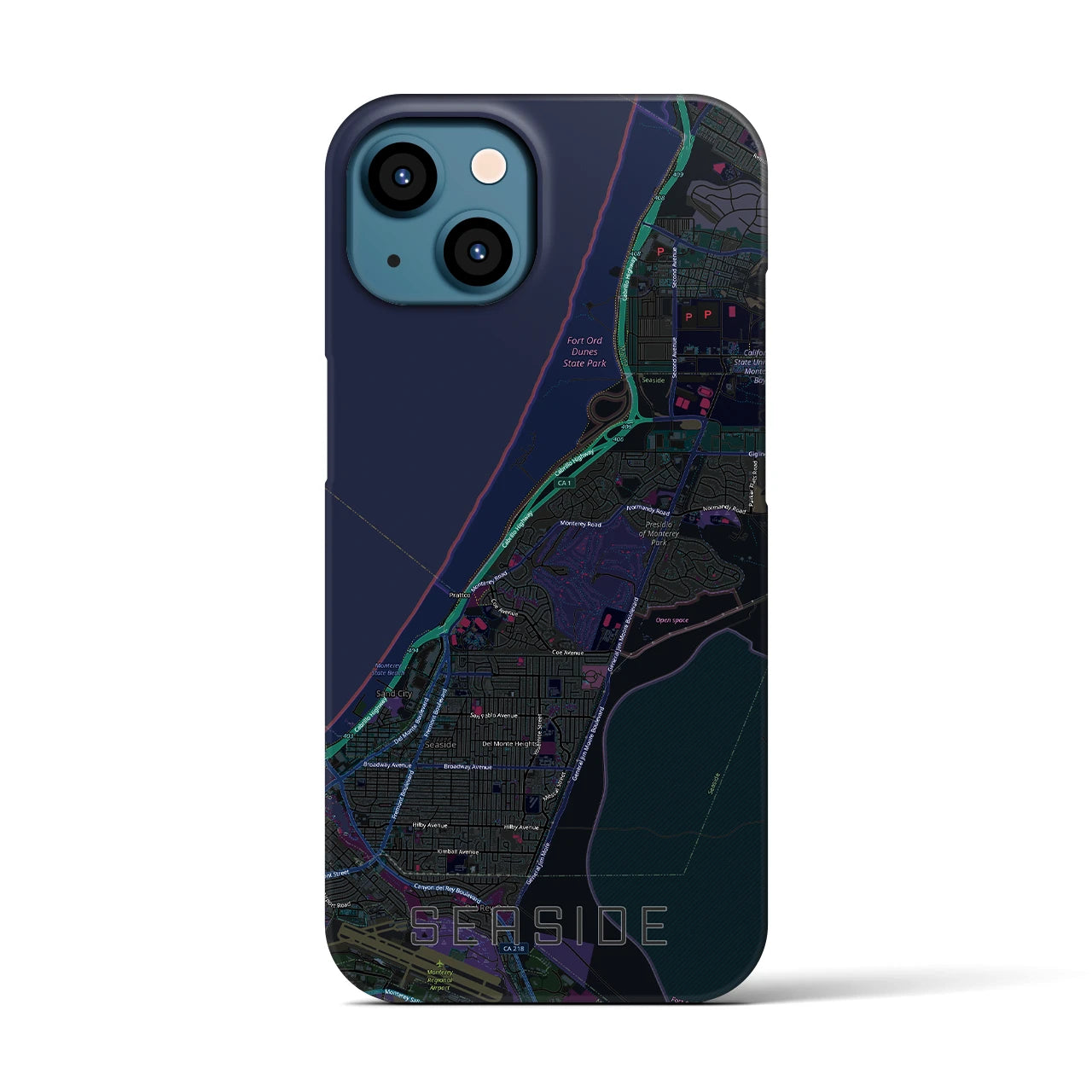 【シーサイド（アメリカ）】地図柄iPhoneケース（バックカバータイプ）