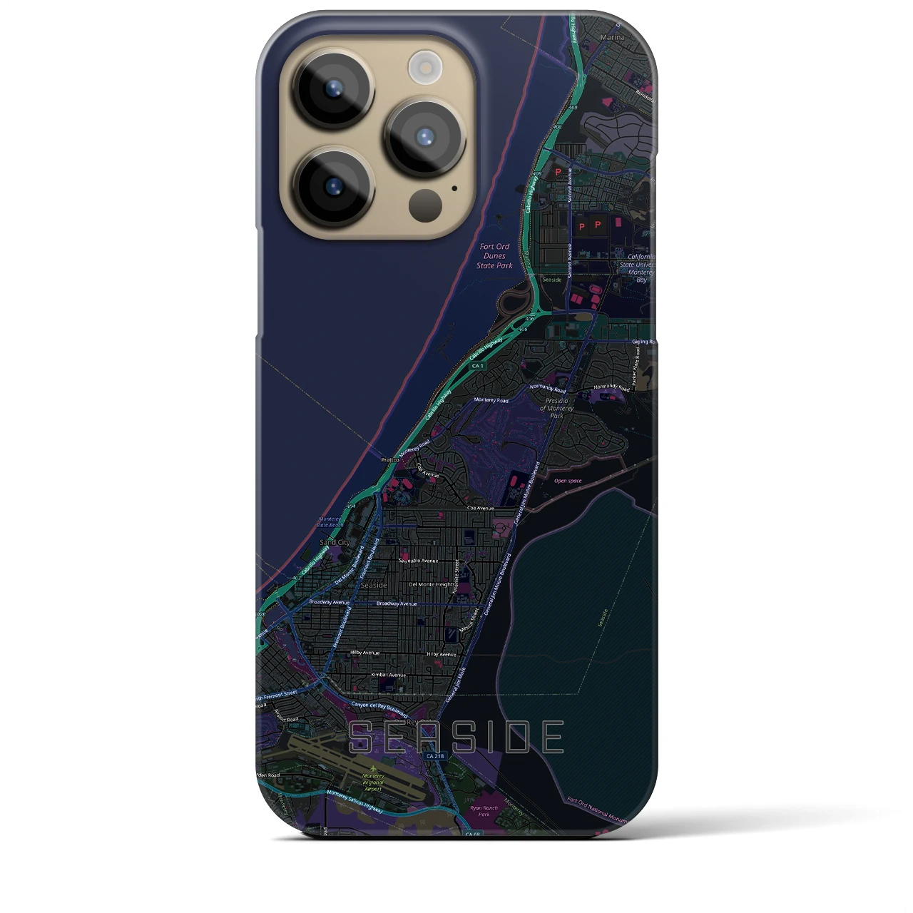 【シーサイド（アメリカ）】地図柄iPhoneケース（バックカバータイプ）