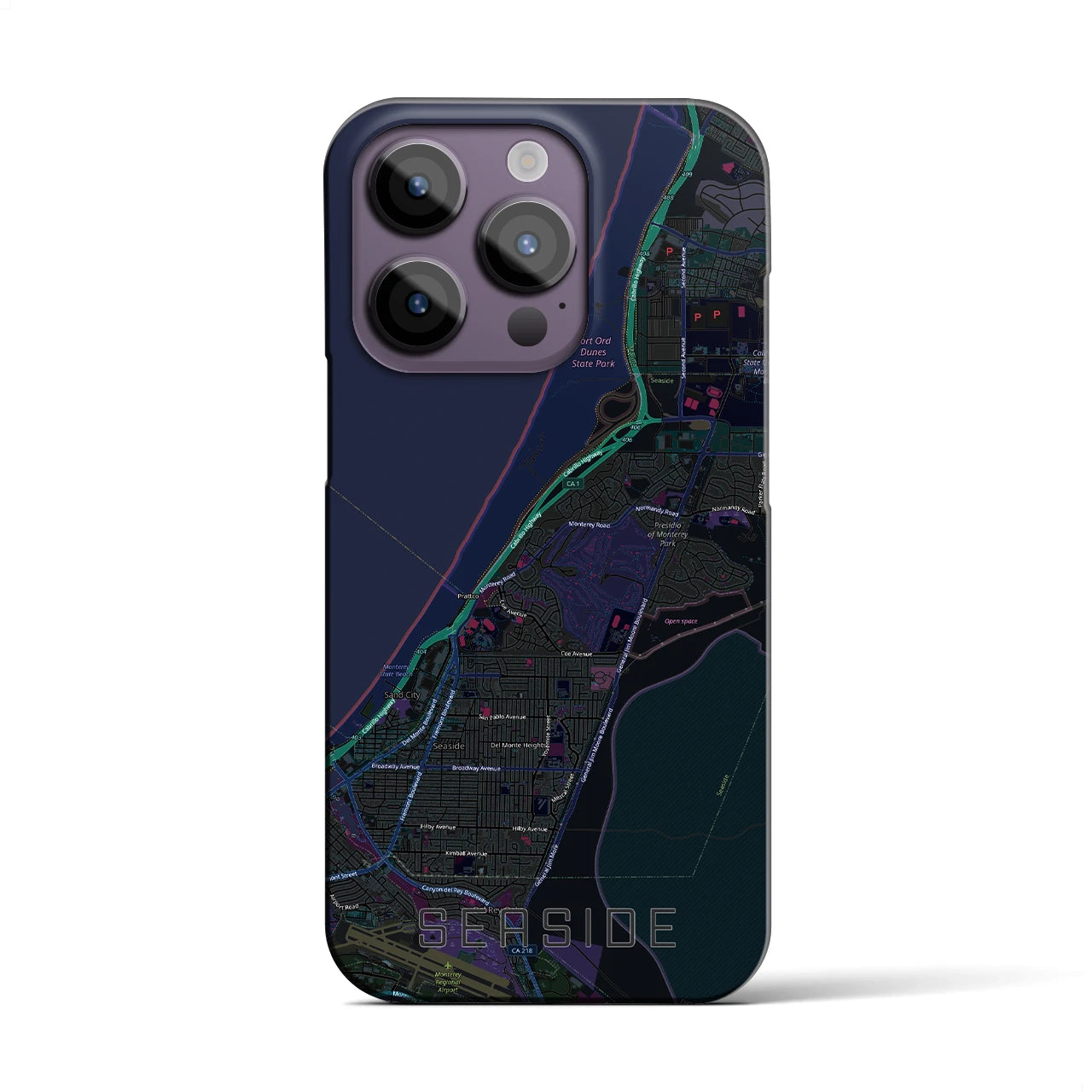 【シーサイド（アメリカ）】地図柄iPhoneケース（バックカバータイプ）