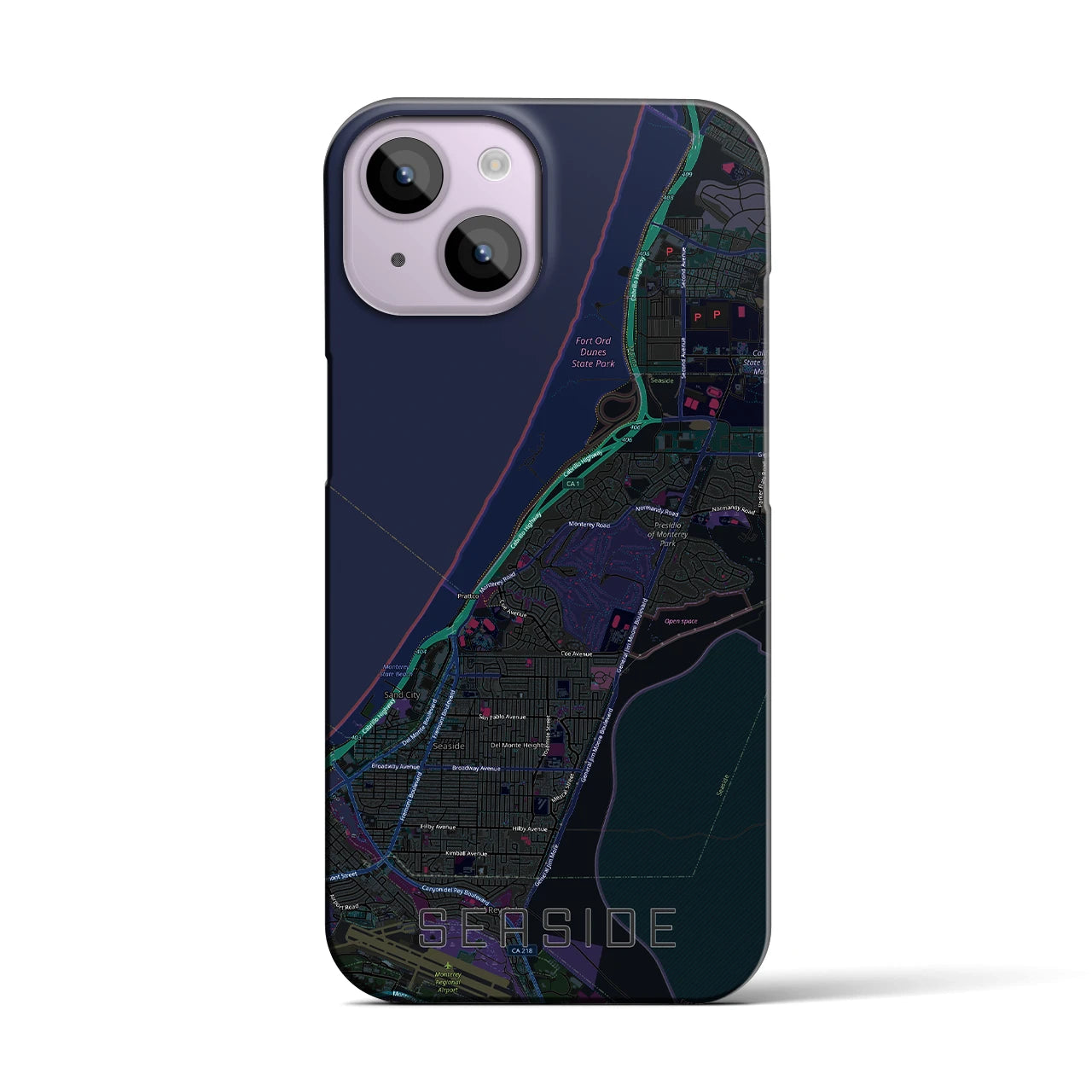 【シーサイド（アメリカ）】地図柄iPhoneケース（バックカバータイプ）