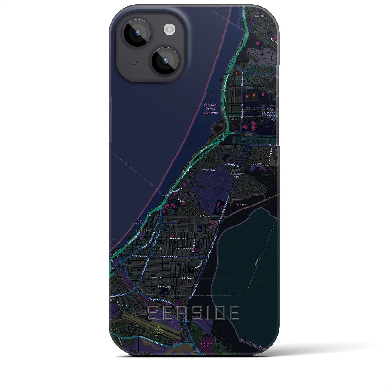 【シーサイド（アメリカ）】地図柄iPhoneケース（バックカバータイプ）