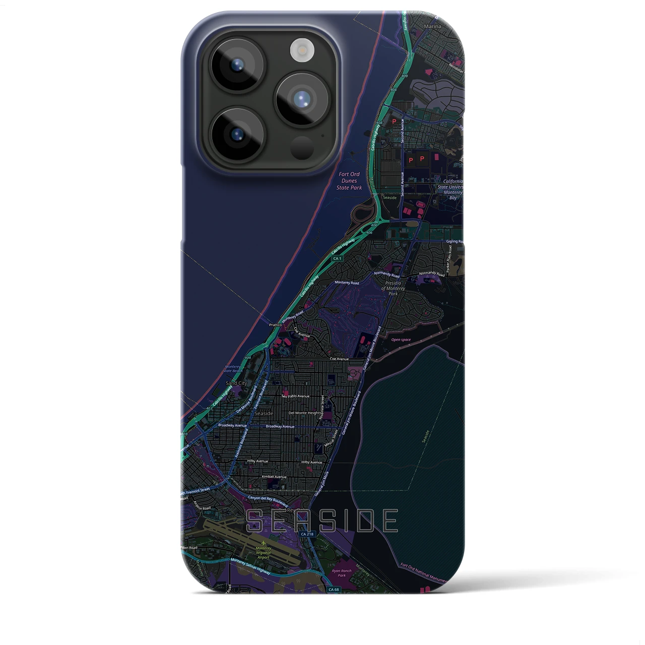 【シーサイド（アメリカ）】地図柄iPhoneケース（バックカバータイプ）