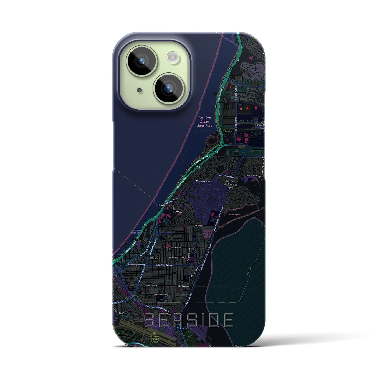 【シーサイド（アメリカ）】地図柄iPhoneケース（バックカバータイプ）