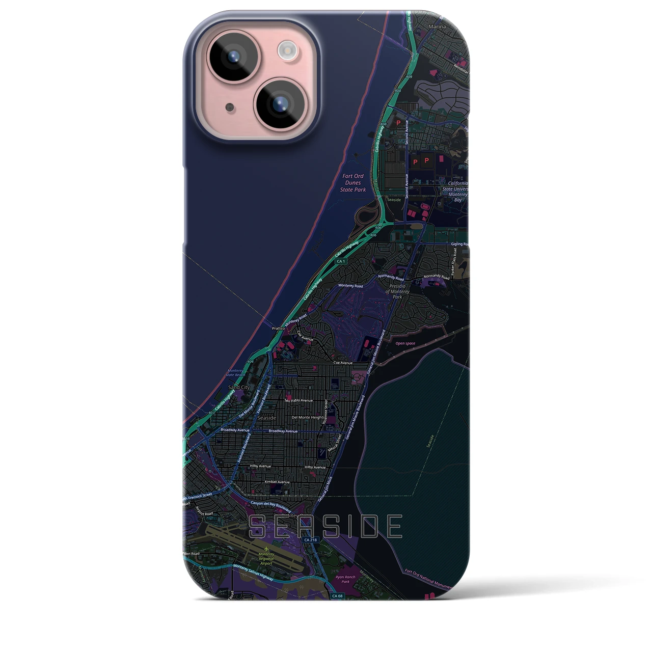 【シーサイド（アメリカ）】地図柄iPhoneケース（バックカバータイプ）