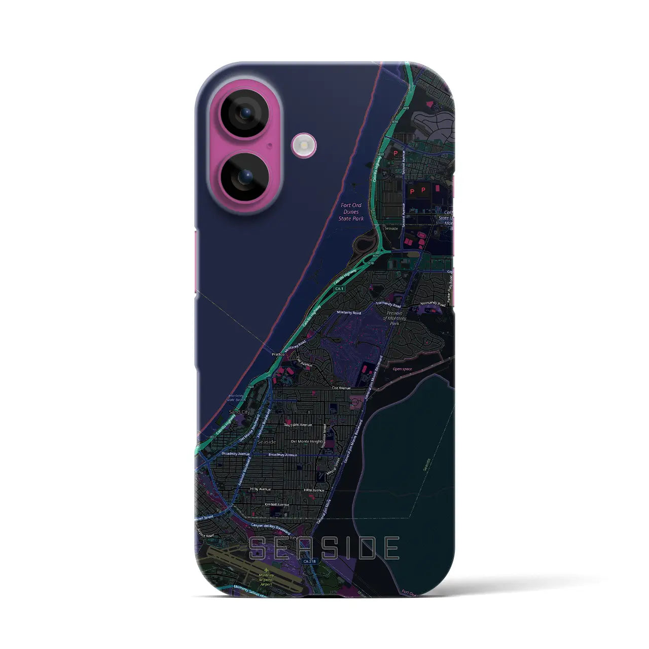 【シーサイド（アメリカ）】地図柄iPhoneケース（バックカバータイプ）