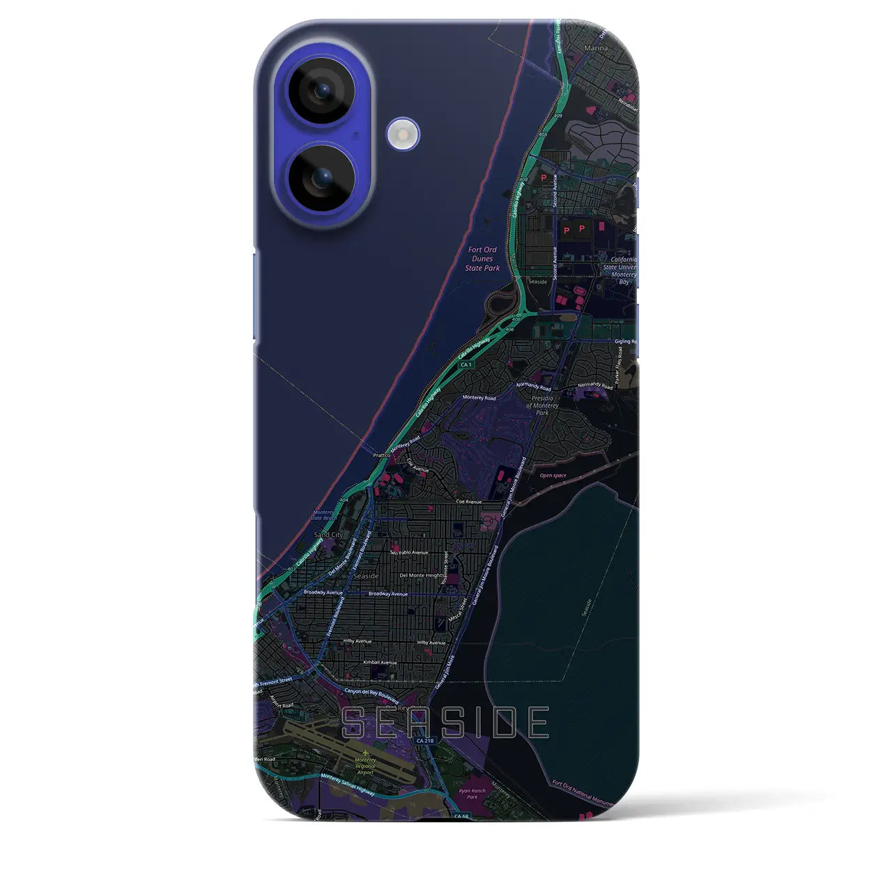 【シーサイド（アメリカ）】地図柄iPhoneケース（バックカバータイプ）