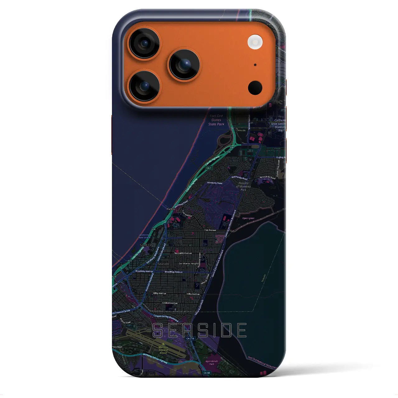 【シーサイド（アメリカ）】地図柄iPhoneケース（バックカバータイプ）