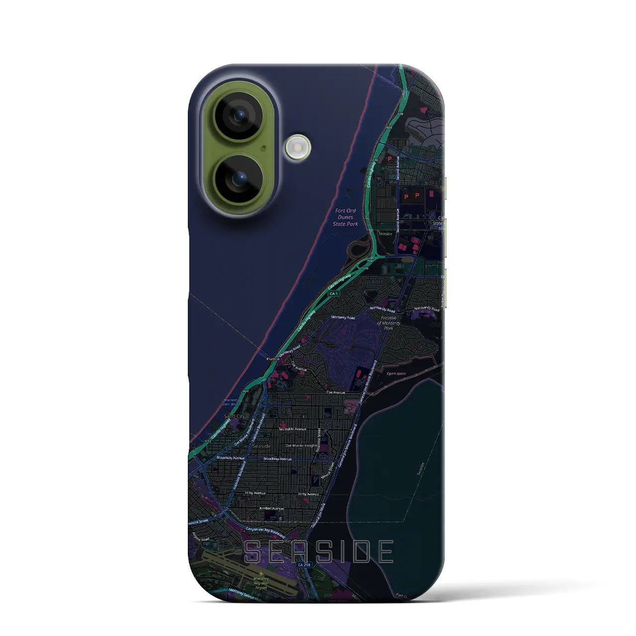 【シーサイド（アメリカ）】地図柄iPhoneケース（バックカバータイプ）