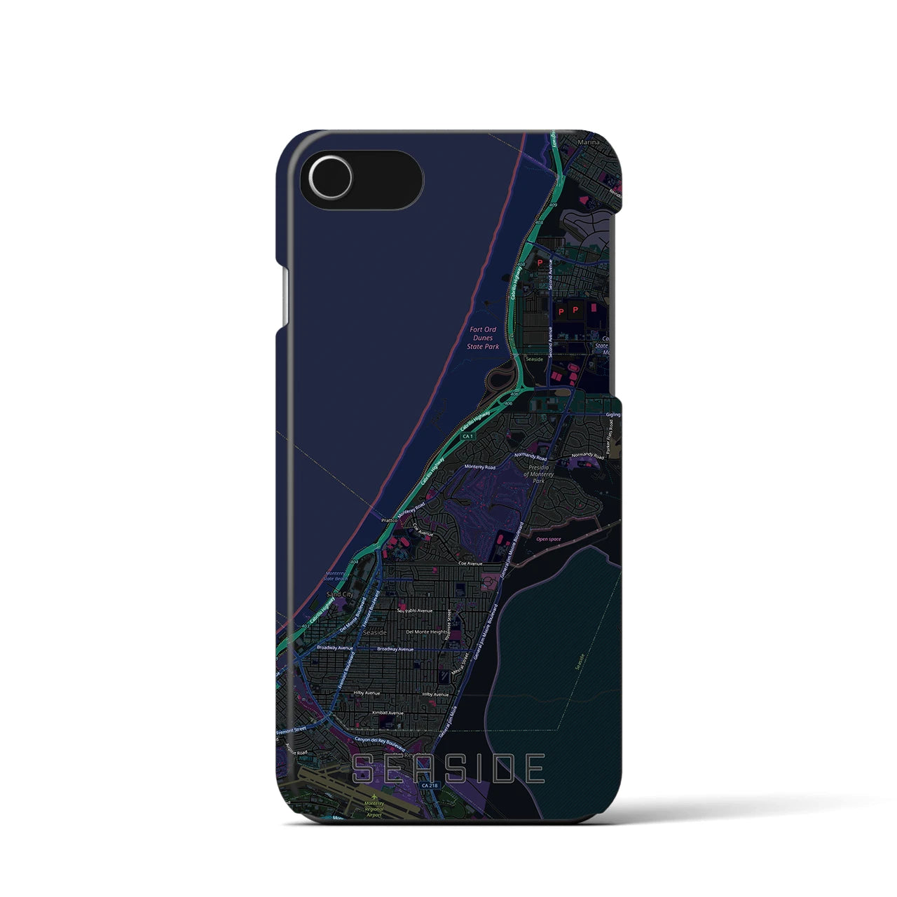 【シーサイド（アメリカ）】地図柄iPhoneケース（バックカバータイプ）