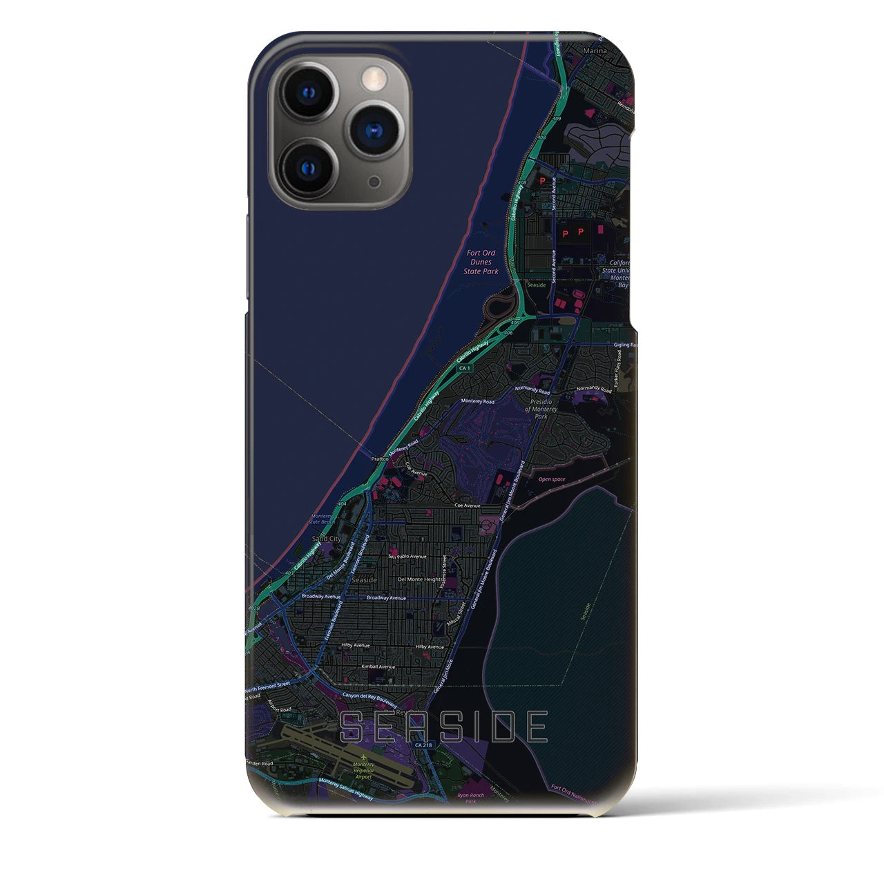 【シーサイド（アメリカ）】地図柄iPhoneケース（バックカバータイプ）