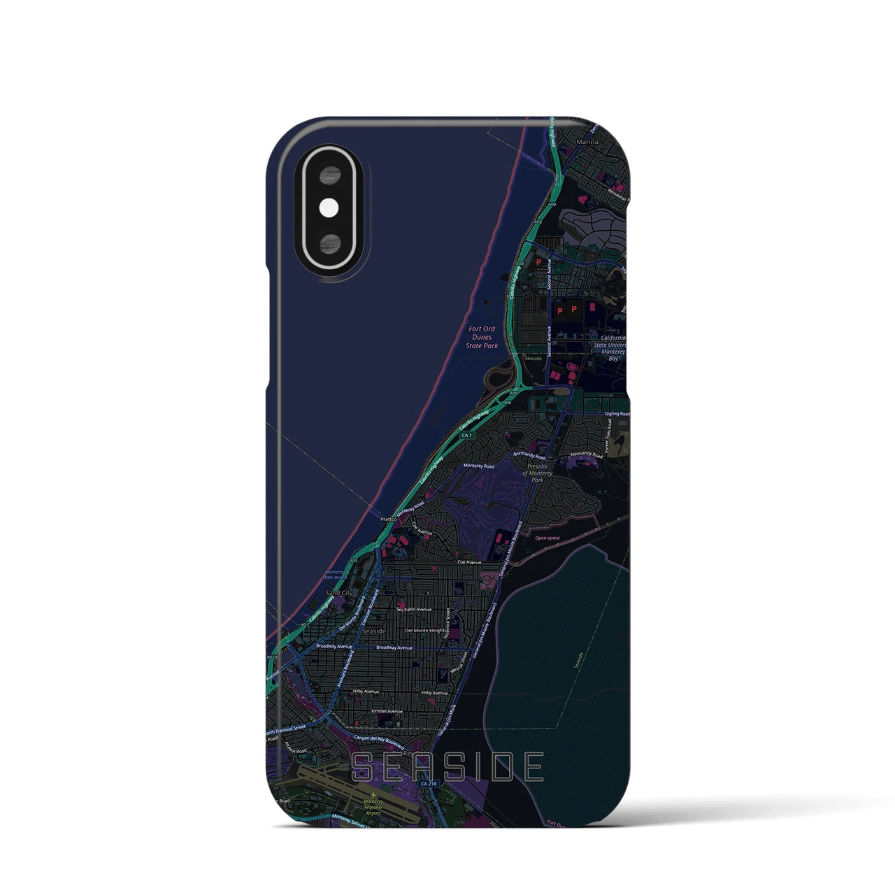 【シーサイド（アメリカ）】地図柄iPhoneケース（バックカバータイプ）