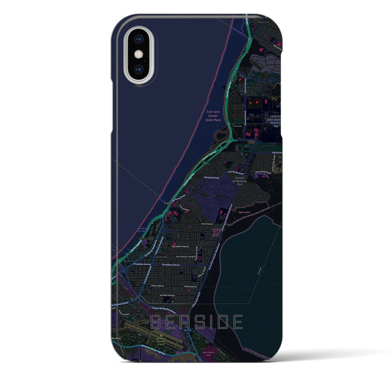 【シーサイド（アメリカ）】地図柄iPhoneケース（バックカバータイプ）