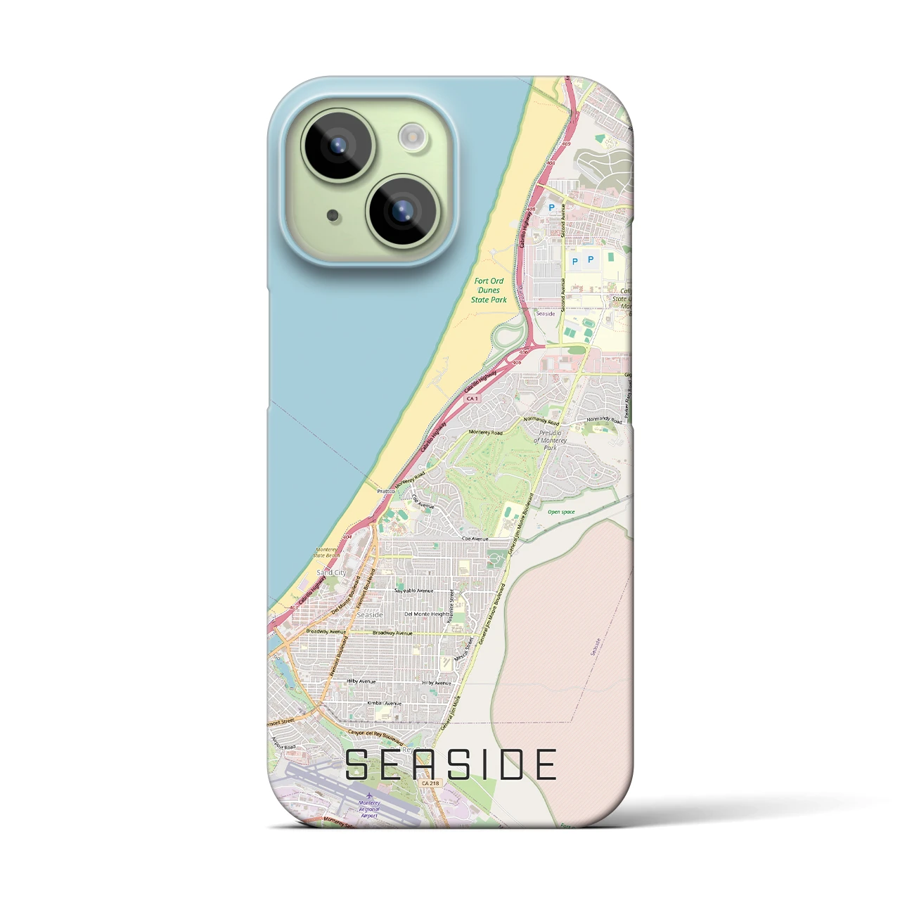 【シーサイド（アメリカ）】地図柄iPhoneケース（バックカバータイプ）