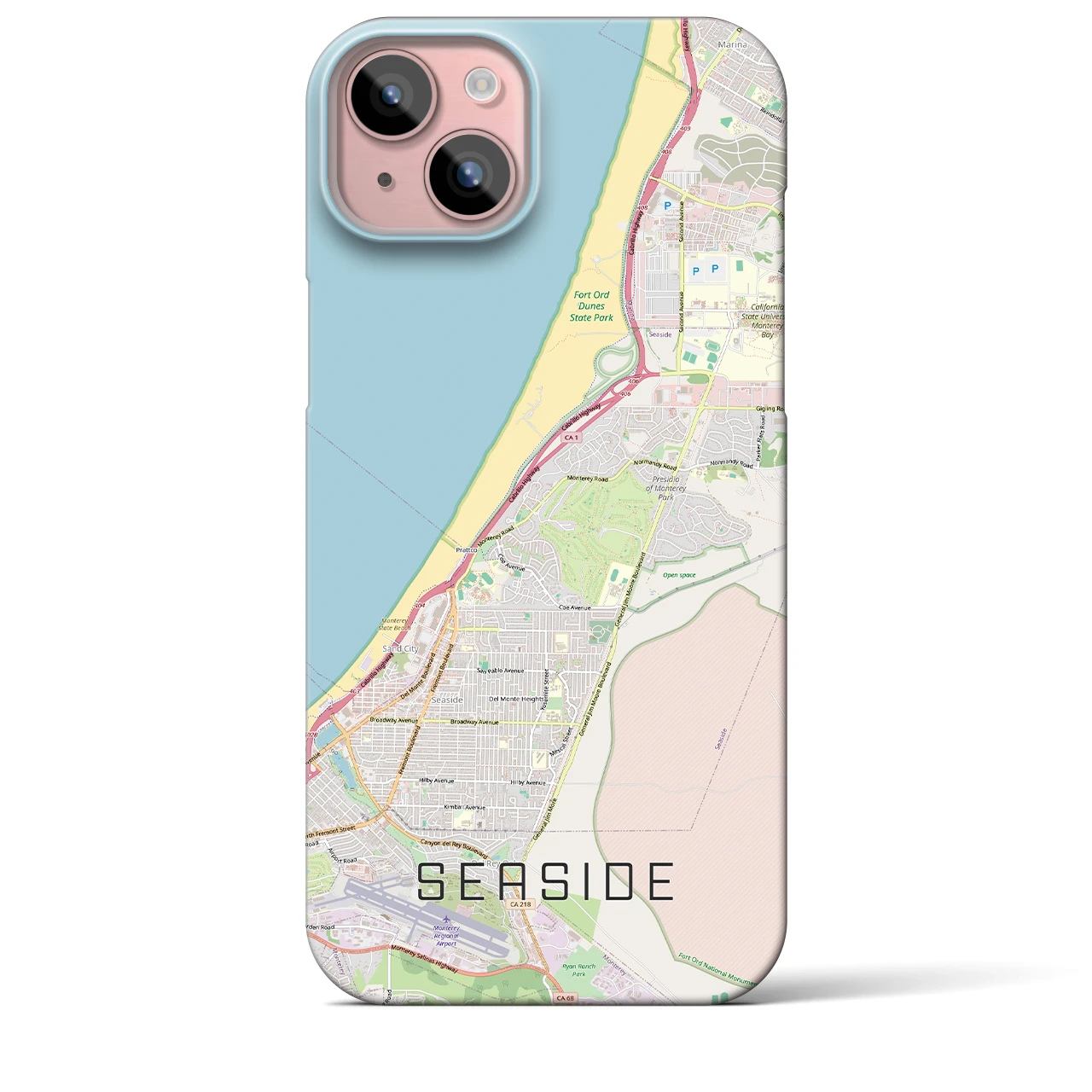 【シーサイド（アメリカ）】地図柄iPhoneケース（バックカバータイプ）