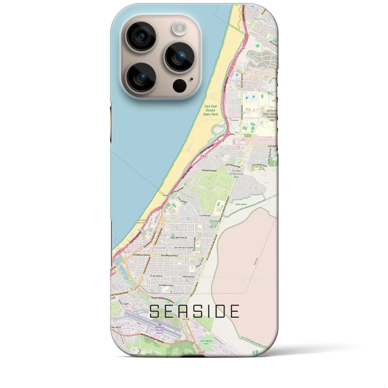 【シーサイド（アメリカ）】地図柄iPhoneケース（バックカバータイプ）