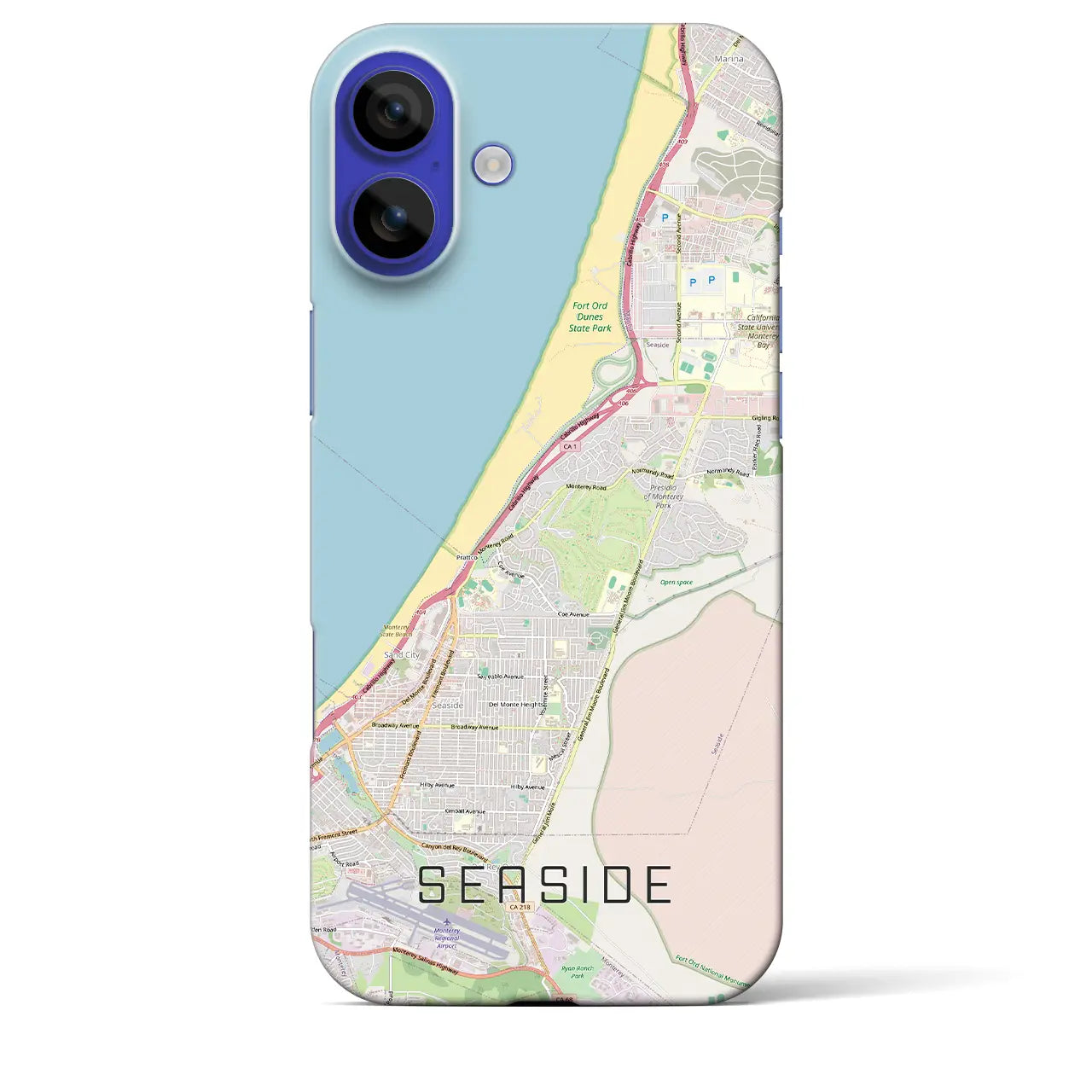 【シーサイド（アメリカ）】地図柄iPhoneケース（バックカバータイプ）