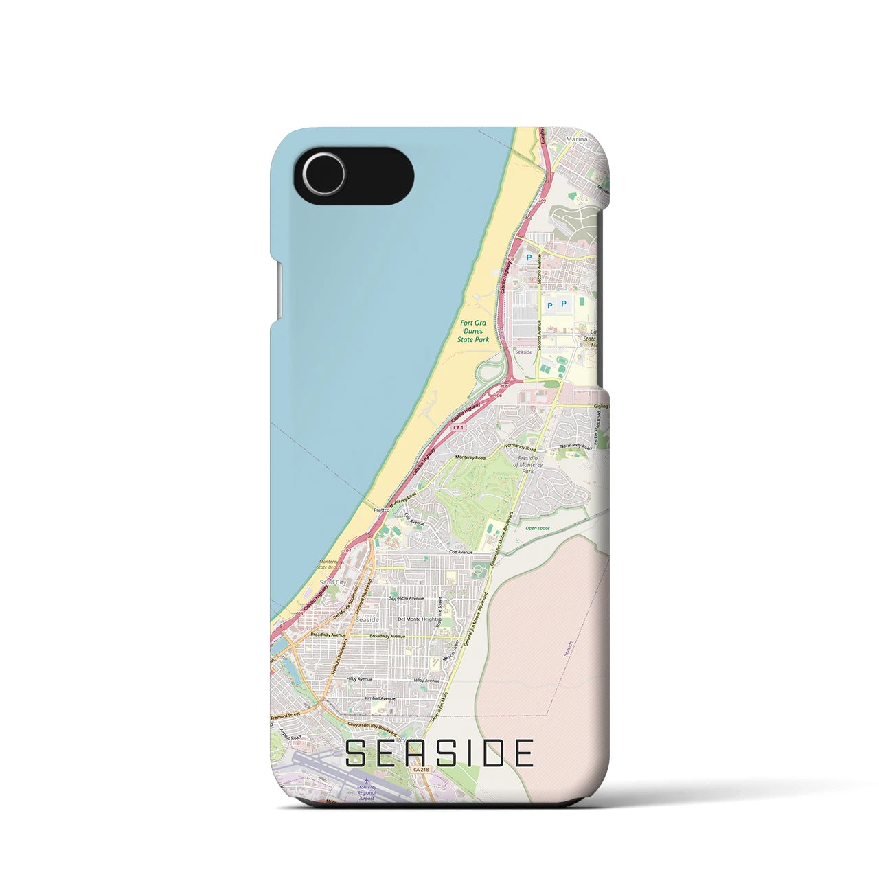 【シーサイド（アメリカ）】地図柄iPhoneケース（バックカバータイプ）