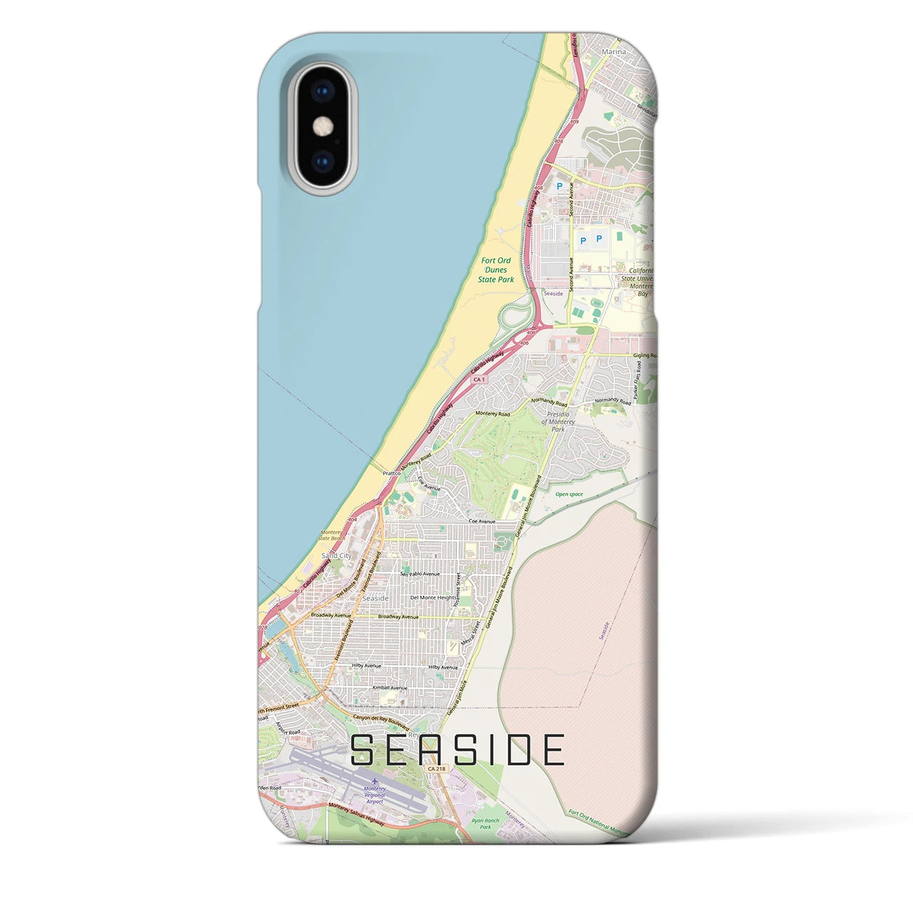 【シーサイド（アメリカ）】地図柄iPhoneケース（バックカバータイプ）