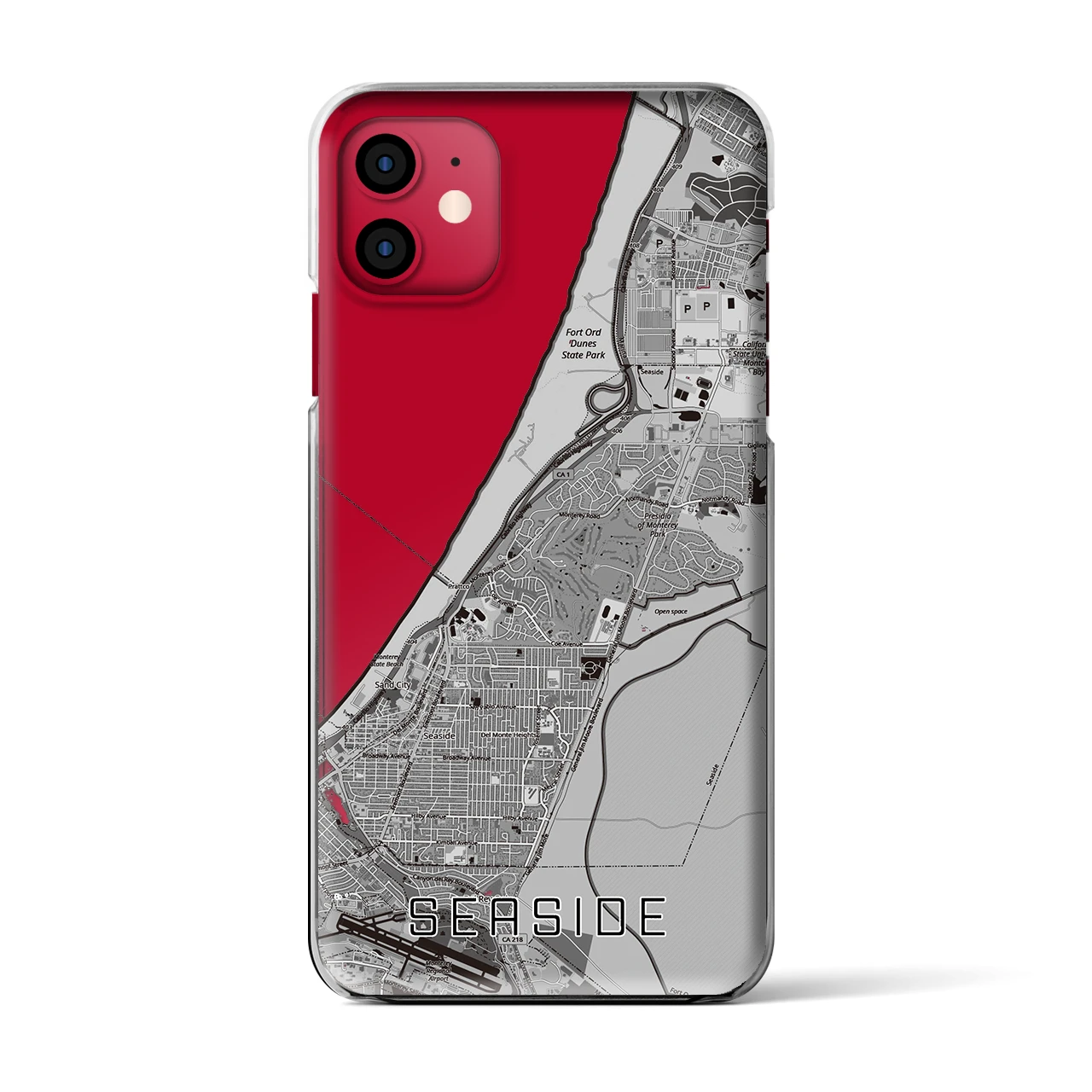 【シーサイド（アメリカ）】地図柄iPhoneケース（クリアタイプ）