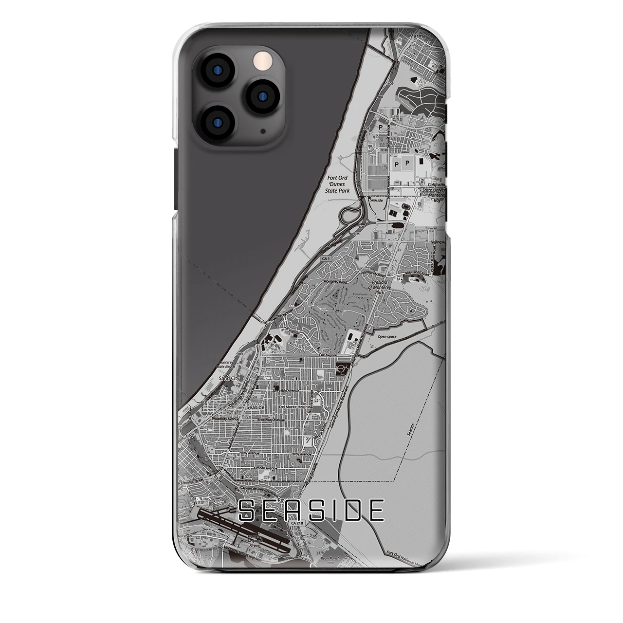 【シーサイド（アメリカ）】地図柄iPhoneケース（クリアタイプ）