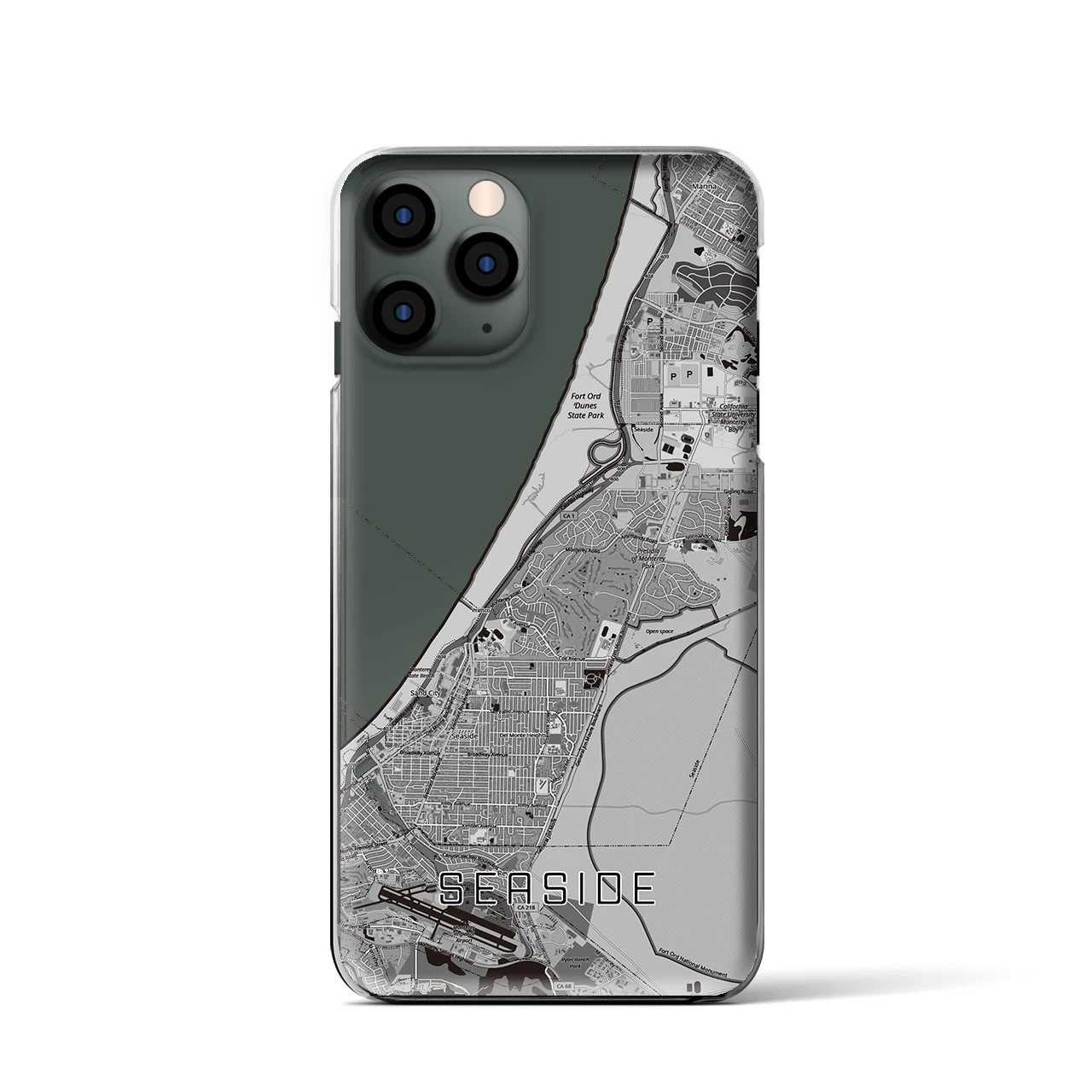 【シーサイド（アメリカ）】地図柄iPhoneケース（クリアタイプ）