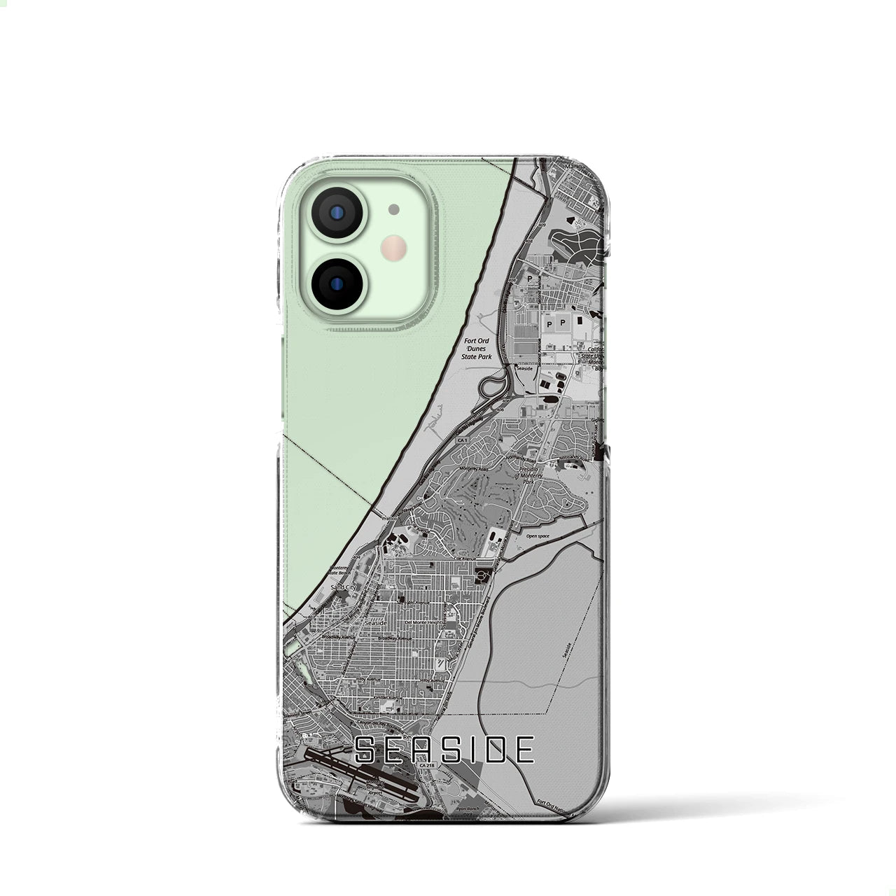 【シーサイド（アメリカ）】地図柄iPhoneケース（クリアタイプ）