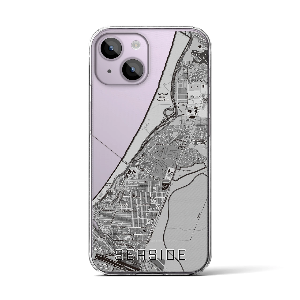【シーサイド（アメリカ）】地図柄iPhoneケース（クリアタイプ）