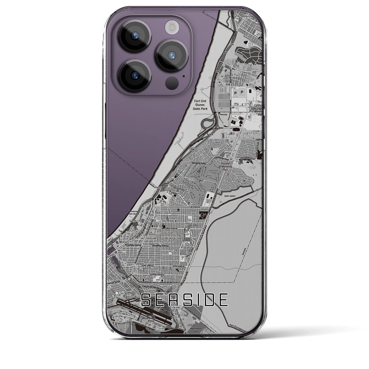 【シーサイド（アメリカ）】地図柄iPhoneケース（クリアタイプ）