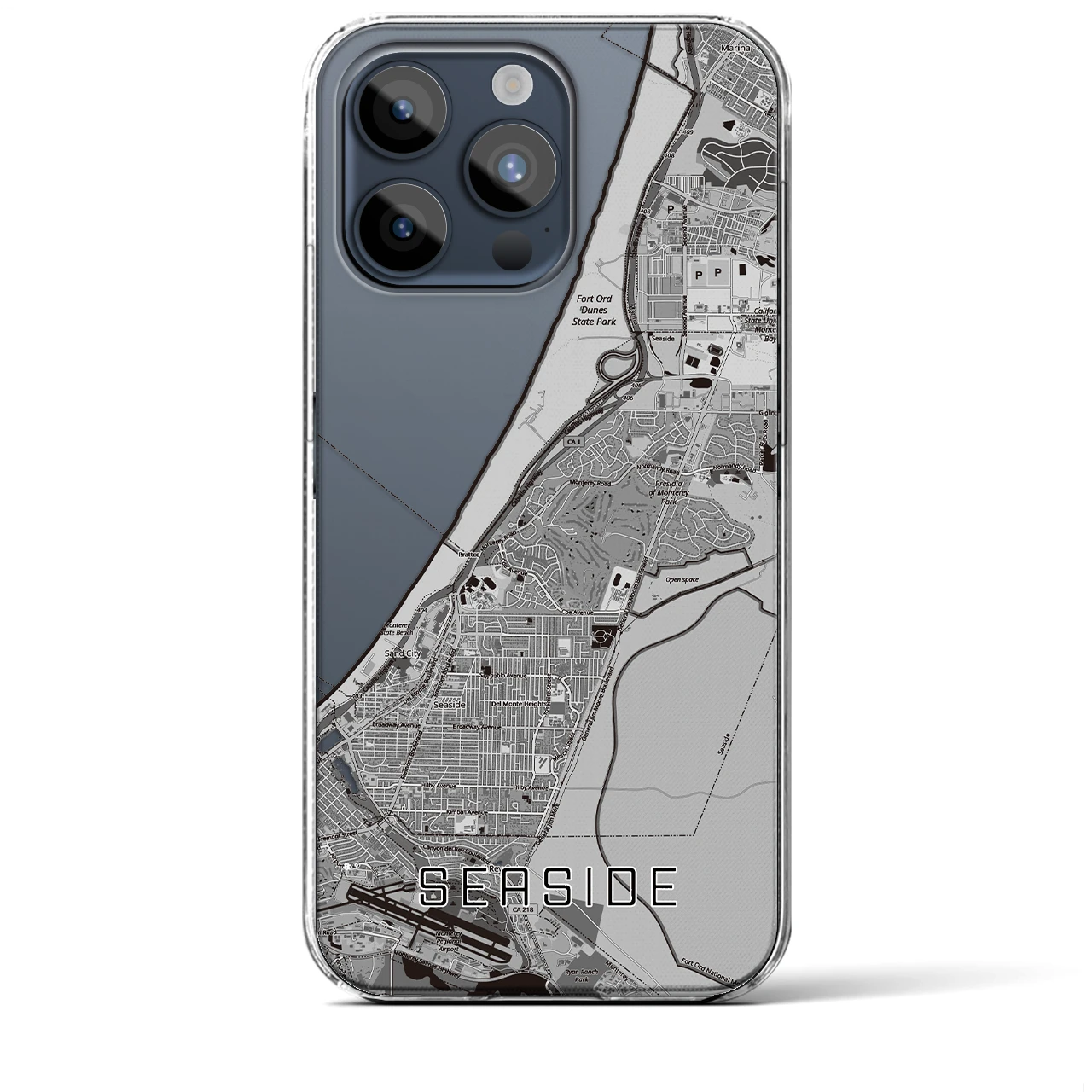 【シーサイド（アメリカ）】地図柄iPhoneケース（クリアタイプ）