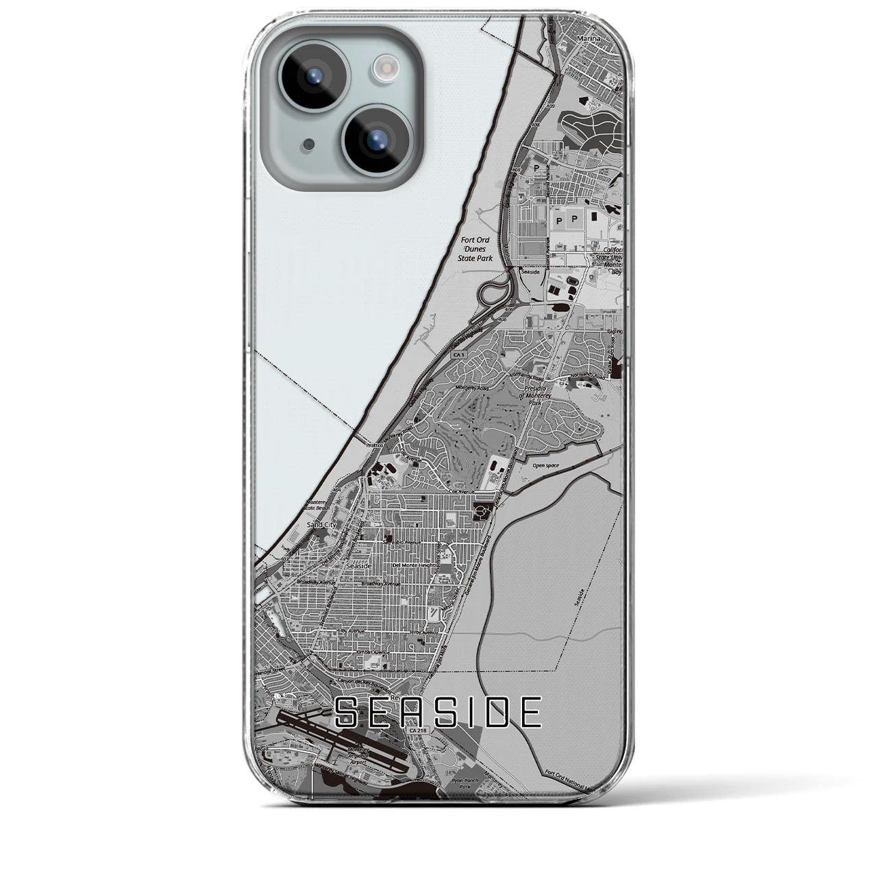 【シーサイド（アメリカ）】地図柄iPhoneケース（クリアタイプ）