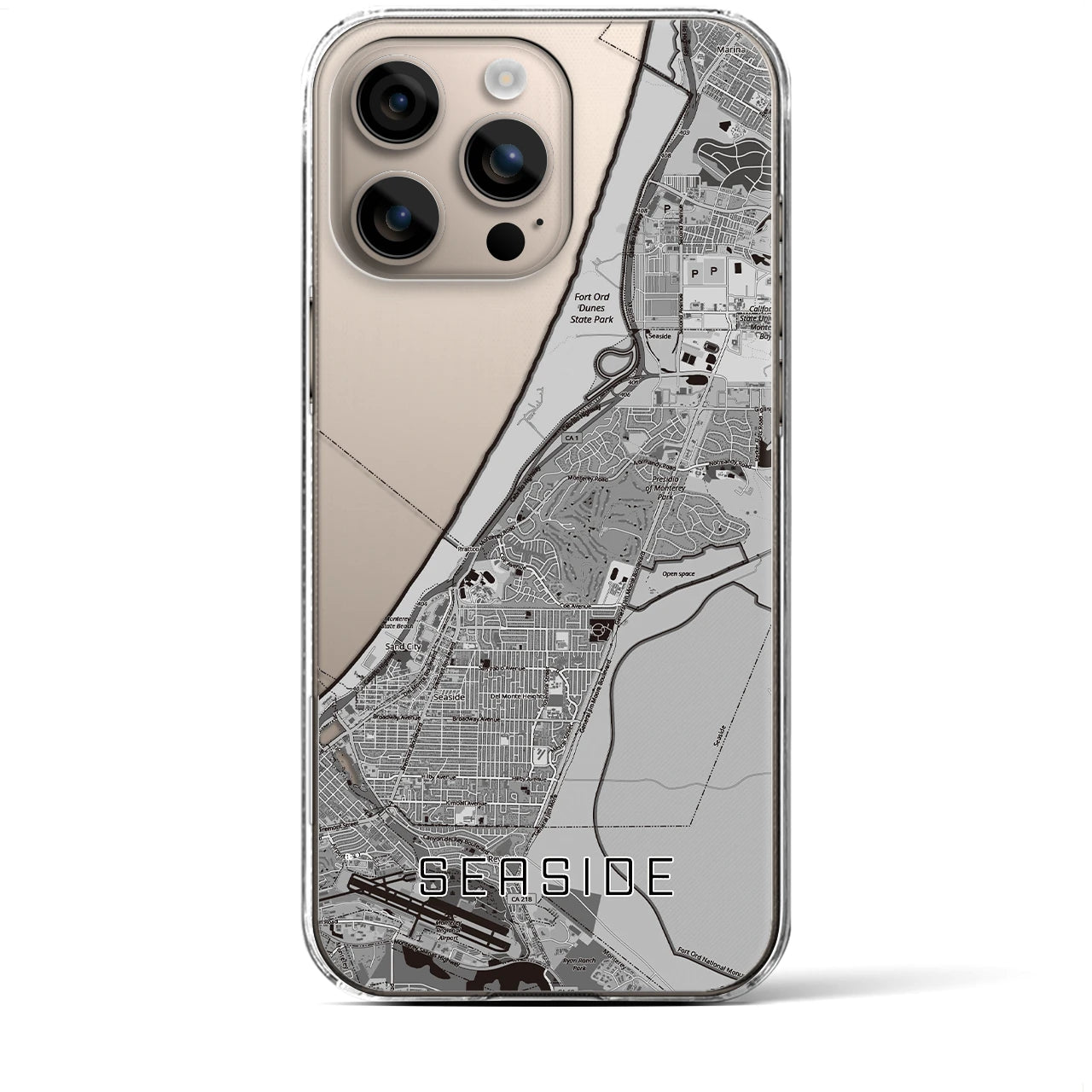 【シーサイド（アメリカ）】地図柄iPhoneケース（クリアタイプ）