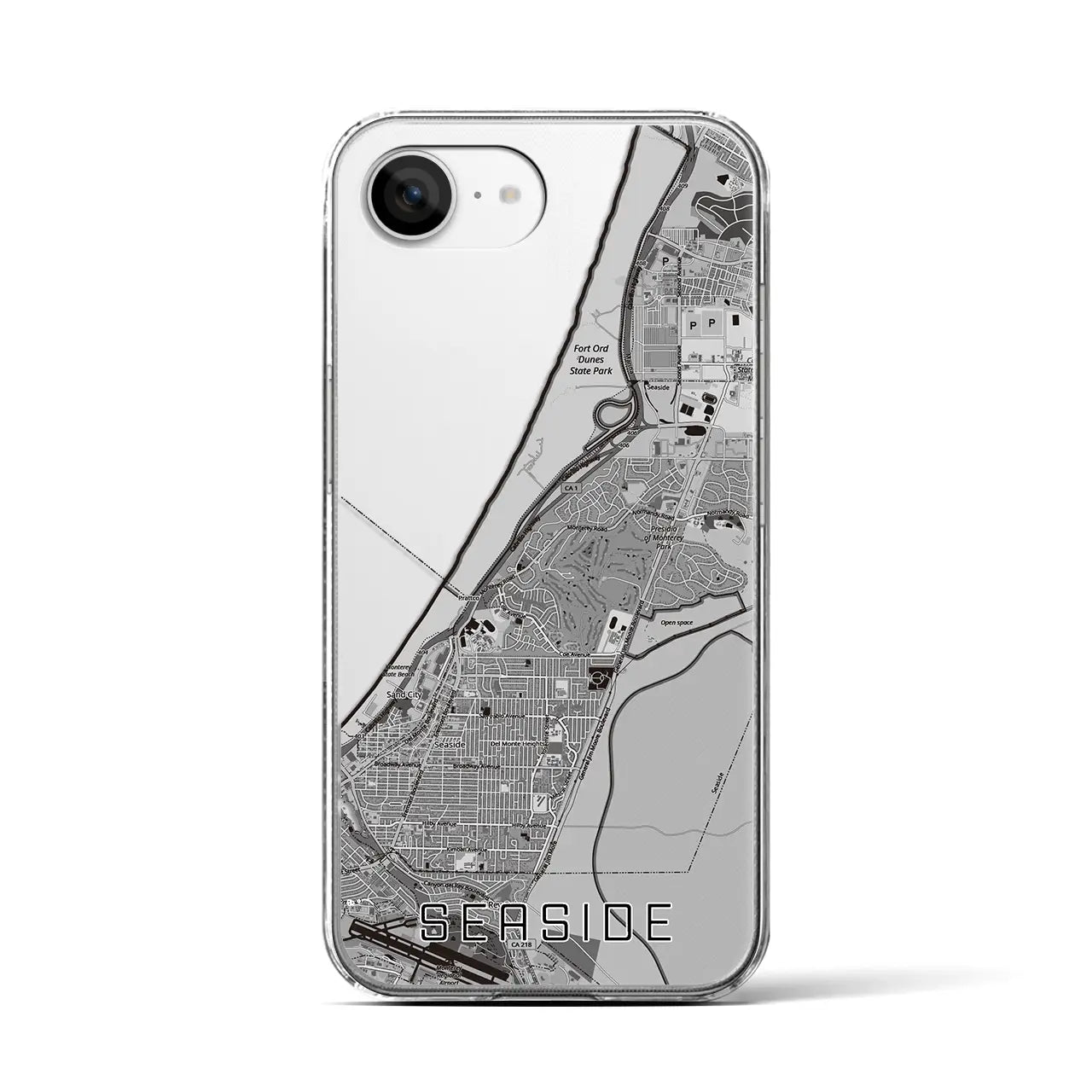 【シーサイド（アメリカ）】地図柄iPhoneケース（クリアタイプ）