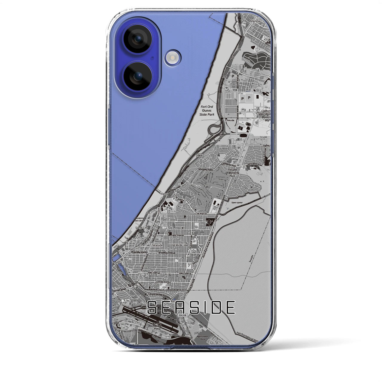【シーサイド（アメリカ）】地図柄iPhoneケース（クリアタイプ）