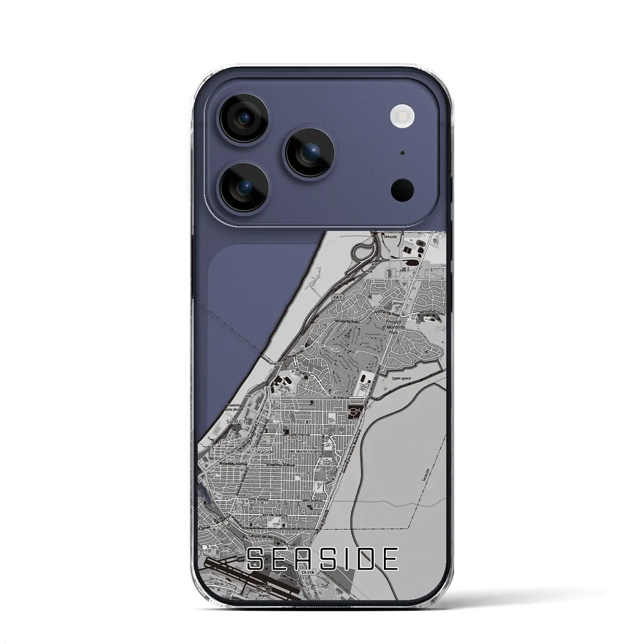 【シーサイド（アメリカ）】地図柄iPhoneケース（クリアタイプ）