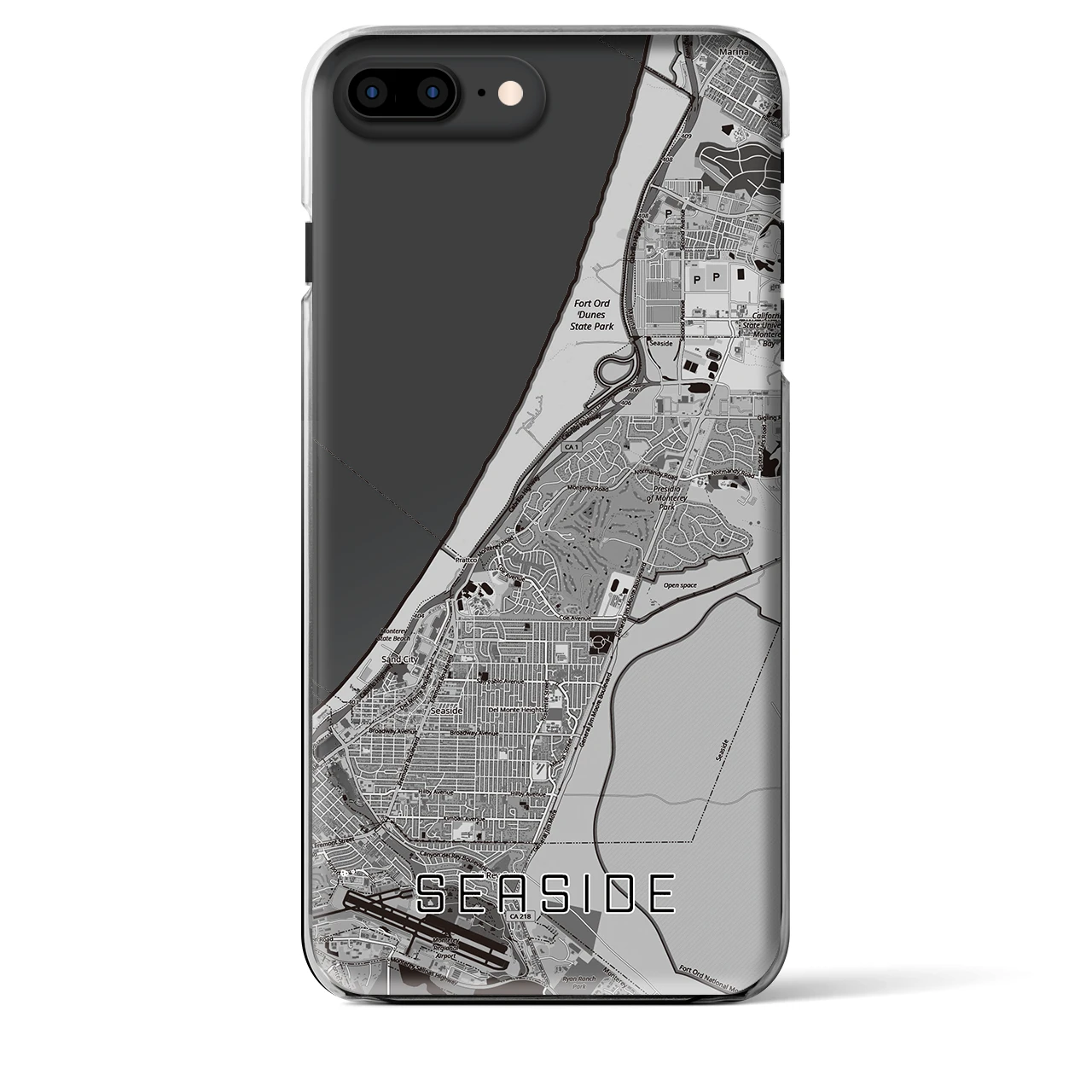 【シーサイド（アメリカ）】地図柄iPhoneケース（クリアタイプ）